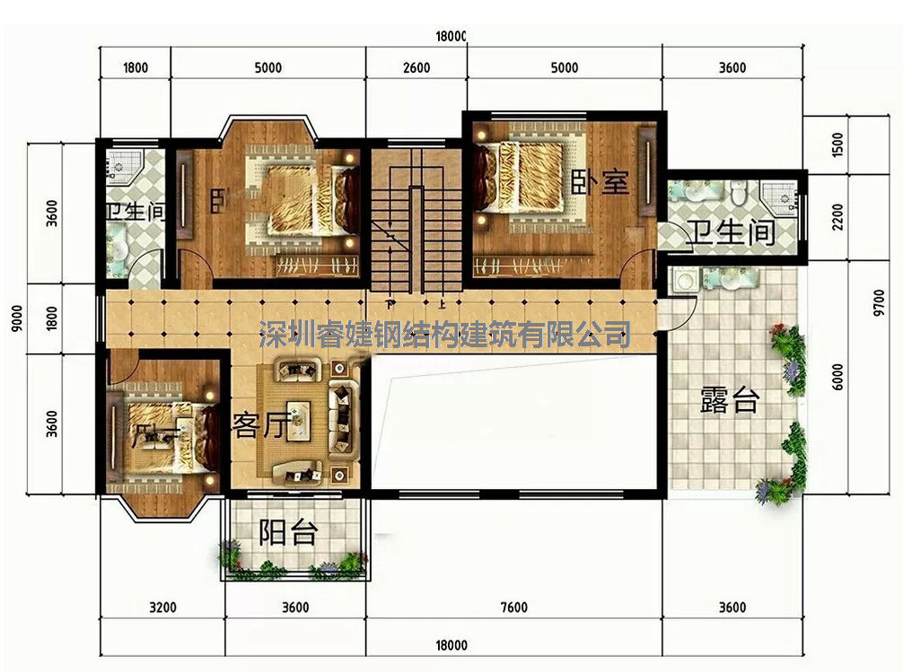 推薦一套：帶柴火房和車庫的鋼結構別墅，美觀又實用(圖3)